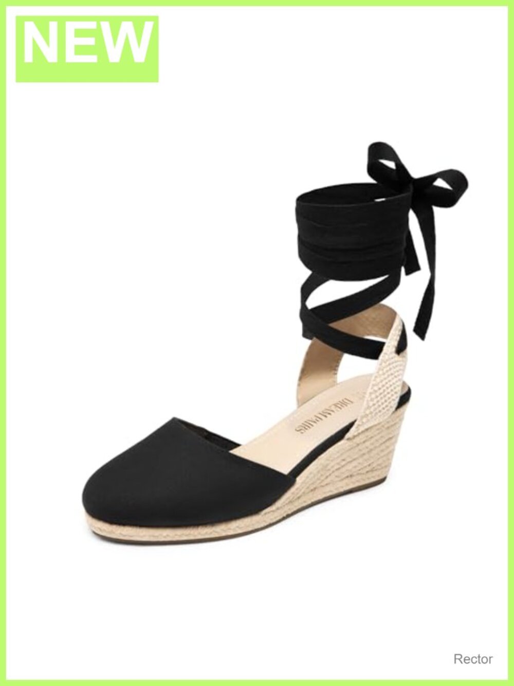 Women's Canvas Espadrille Platform Wedge Sandals Ankle Strap Lace Up